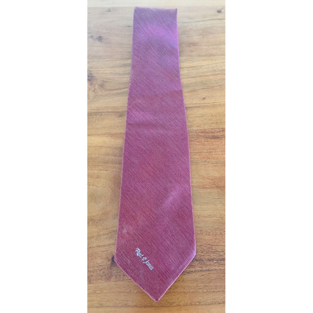 Reed St James Vintage Retro Solid Red Woven Tie Polyester